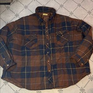 Men's Vintage  Plaid Button-Down Shacket